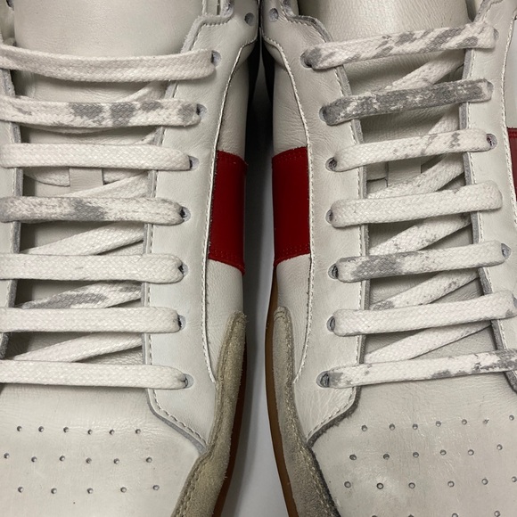 NWOT Saint Laurent White and Red Leather Sneakers - Picture 12 of 12